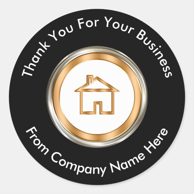 Adesivo Clássico Imobiliário Obrigado (Frente)