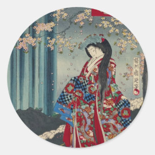 Adesivo Clássico legal da arte japonesa da senhora Japão