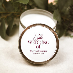 Adesivo Clássico Luxo   Casamento Elegante Branco e Borgon