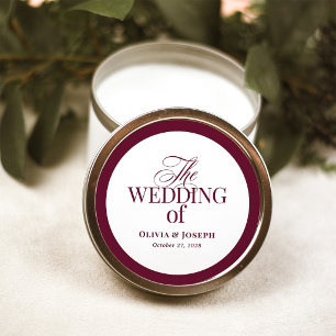 Adesivo Clássico Luxo   Casamento Elegante Burgundy e Bran