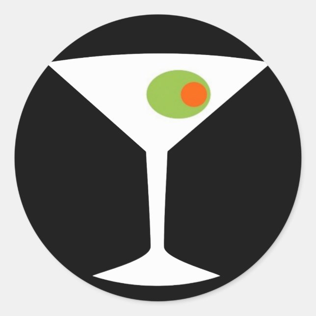 Adesivo Clássico: Martini Round Stickers (Frente)