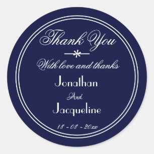 Adesivo Clássico Obrigado Nomes Personalizados Marinho Cas