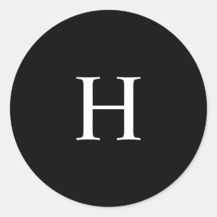 Adesivo Clássico Personalizado Monograma Elegante Preto