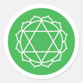 Adesivo clássico redondo de Anahata Heart Chakra