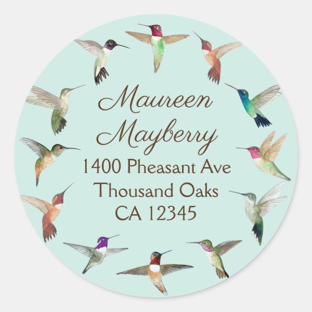 Adesivo Clássico Redondo de Aves da Califórnia (Frente)