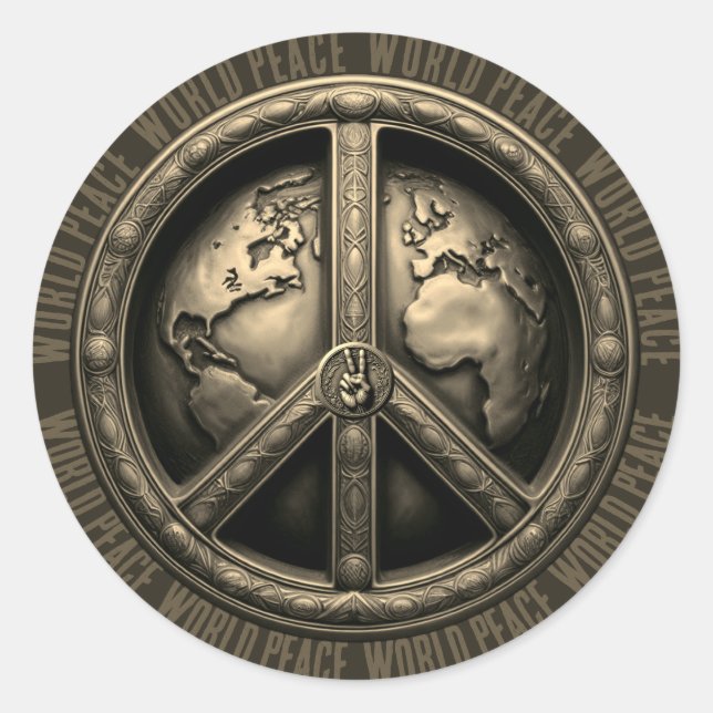 Adesivo Clássico redondo de paz (Frente)