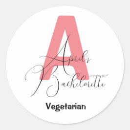 Adesivo Clássico Rosa, nome e primeira solteira