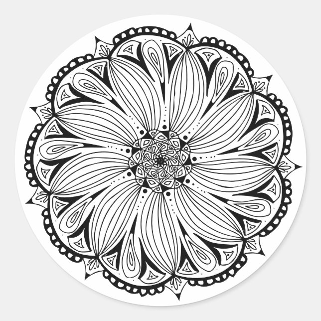 Adesivo Clássico Round Mandala Sticker (Frente)