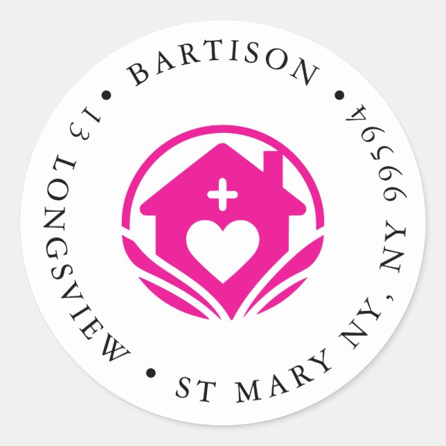 Adesivo Clássico Round Sticker da empresa doméstica (Frente)