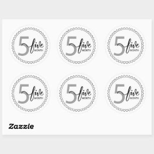 Adesivo Clássico Round Sticker de 5 Meses