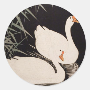 Adesivo Clássico ukiyo-e japonês vintage lago do cisne bra