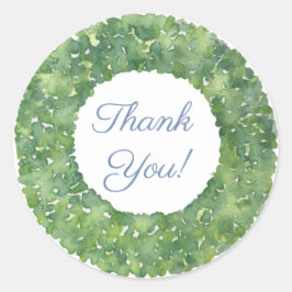 Adesivo Clássico Verde Boxwood Wreath Obrigado A Favor