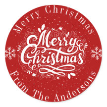 Clássico Vermelho e Branco Personalizado Feliz Nat