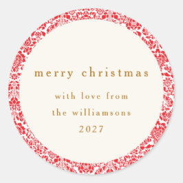 Adesivo Clássico Vermelho Floral Personalizado Cumprimento