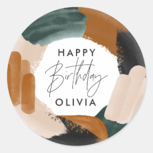 Adesivo Clássicos de aniversário de abstrato aquarela ve