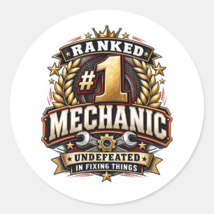 Adesivo Classificado como #1 Presente Engraçado de Mecânic