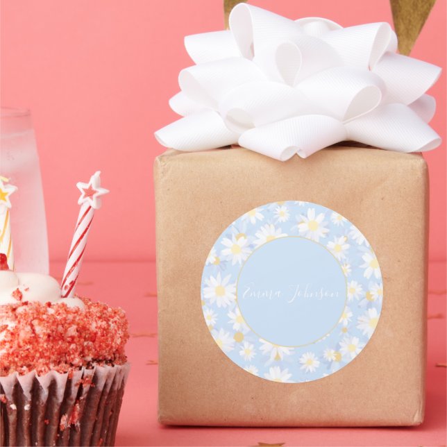 Adesivo Classy Blue White Daisy Flowers (Festa)