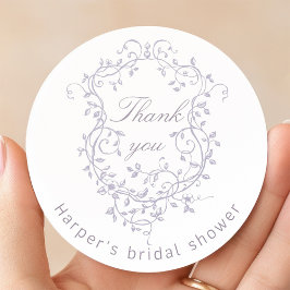Adesivo Classy French Lavender Bridal Shower Thank You