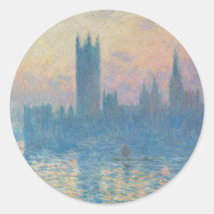 Adesivo Claude Monet Casas do Parlamento Pôr do Sol