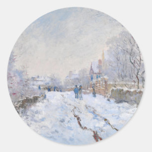 Adesivo Claude Monet - Cena de neve em Argenteuil