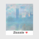 Adesivo Claude Monet Houses do Parlamento de Londres. Azul<br><div class="desc">O autocolante Claude Monet "Casas do Parlamento,  Londres". Blue River Thames natureza e impressionismo da cidade.</div>
