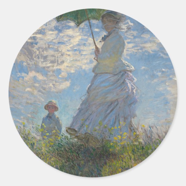 Adesivo Claude Monet - Mulher com Trabalho de arte de Para (Frente)