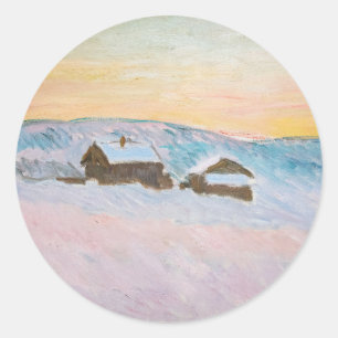 Adesivo Claude Monet - Paisagem da Noruega, Casas Azuis