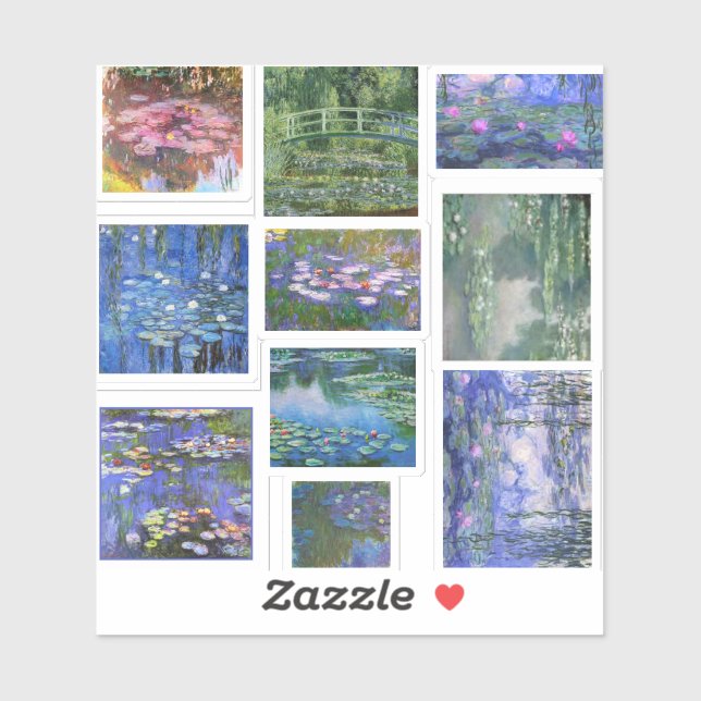 Adesivo Claude Monet Water Lily Art Paintings (Folha)