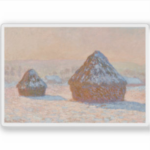 Adesivo Claude Monet - Wheatstacks, Efeito da Neve, Manhã