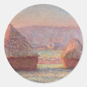 Adesivo Claude Monet White Frost Sunrise (Haystacks)