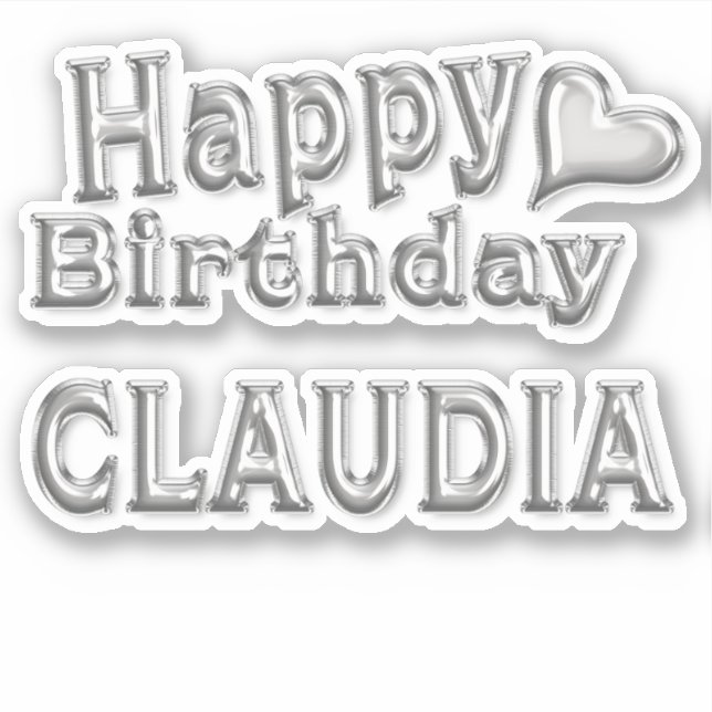 Adesivo Claudia Happy Birthday silver Aufkleber Sticker (Frente)