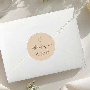 Adesivo Clay   Chic & Monograma de Casamento Moderno 