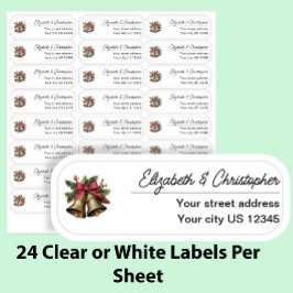 Adesivo Clear Christmas Bells Return Address Transparent 