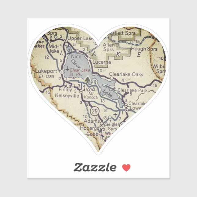 Adesivo Clear Lake California (Folha)