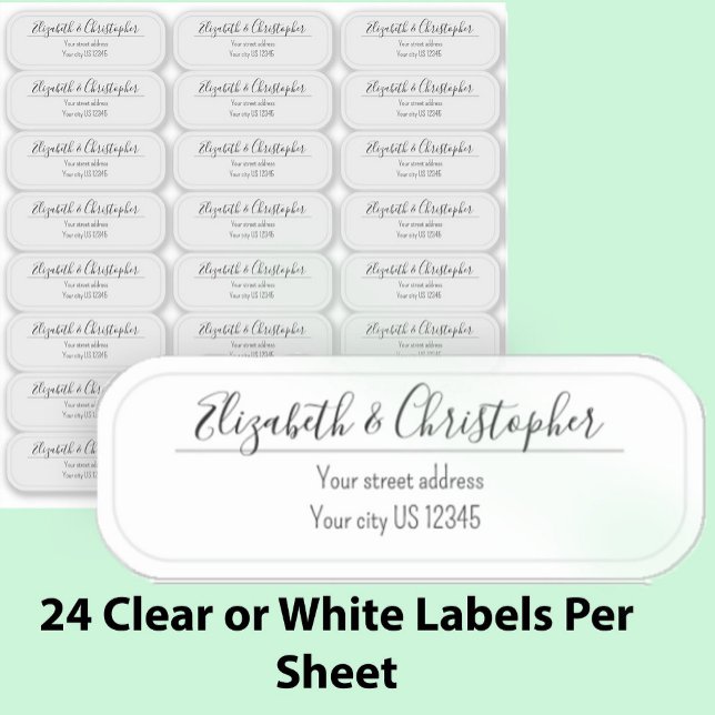 Adesivo Clear Return Address Modern Transparent Labels (Criador carregado)