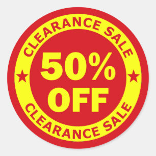 Adesivo Clearance Sale 50% Desligado