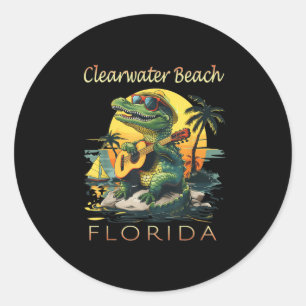 Adesivo Clearwater Beach Flórida Férias Cute Alligator S