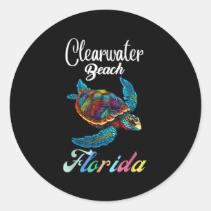 Adesivo Clearwater Beach, Flórida, Tie Dye Sea Turtle Famí