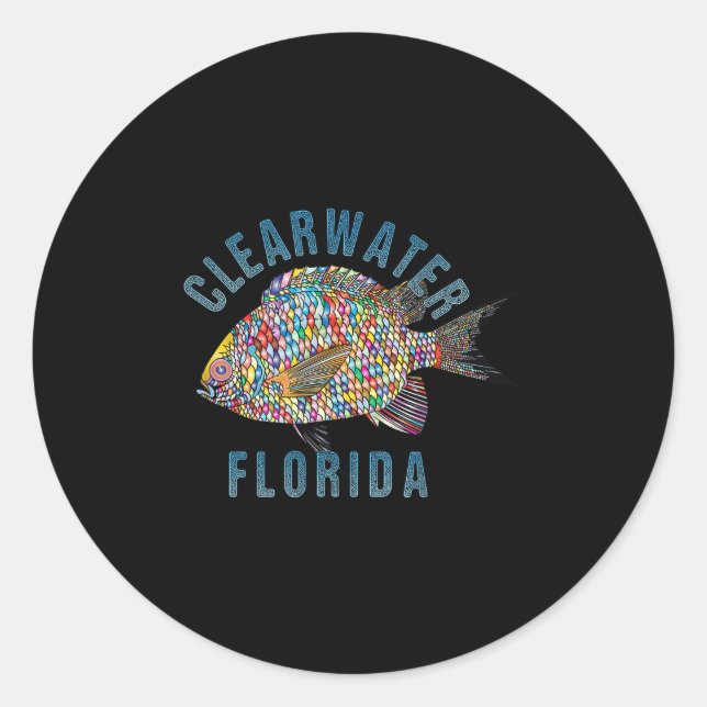 Adesivo Clearwater, Florida Beach Design _ Souvenir Ilust (Frente)