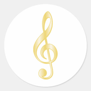 Adesivo Clef de triplo "Dourado"