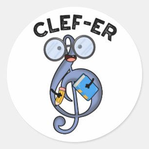 Adesivo Clef-er Funny Music Pun