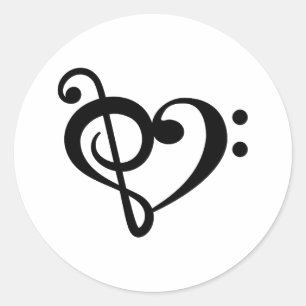 Adesivo Clef Musical Coração de Amor