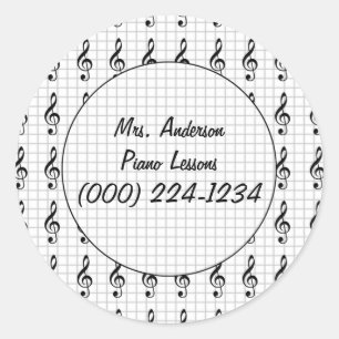 Adesivo Clef Note on Graph Paper - Piano Teacher