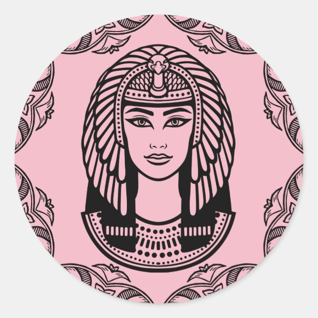 Adesivo Cleópatra Egípcio em Decorativo Rosa (Frente)