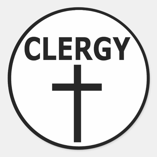 Adesivo Clergy Emblem para Pastores, Reverendários e Minis (Frente)