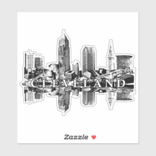 Adesivo Cleveland, linha do horizonte de Ohio