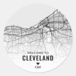 Adesivo Cleveland, mapa da cidade de Ohio | Boas-vindas