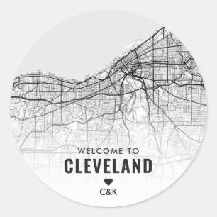Adesivo Cleveland, mapa da cidade de Ohio Boas-vindas
