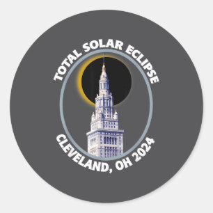Adesivo Cleveland Ohio 2024 Caminho do Eclipse Solar Total