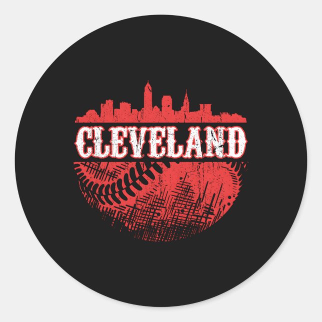 Adesivo Cleveland Skyline City Baseball Conhecido Em Gamed (Frente)